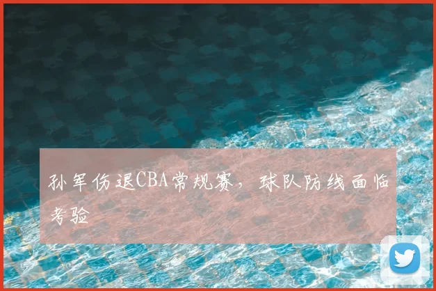 孙军伤退CBA常规赛，球队防线面临考验